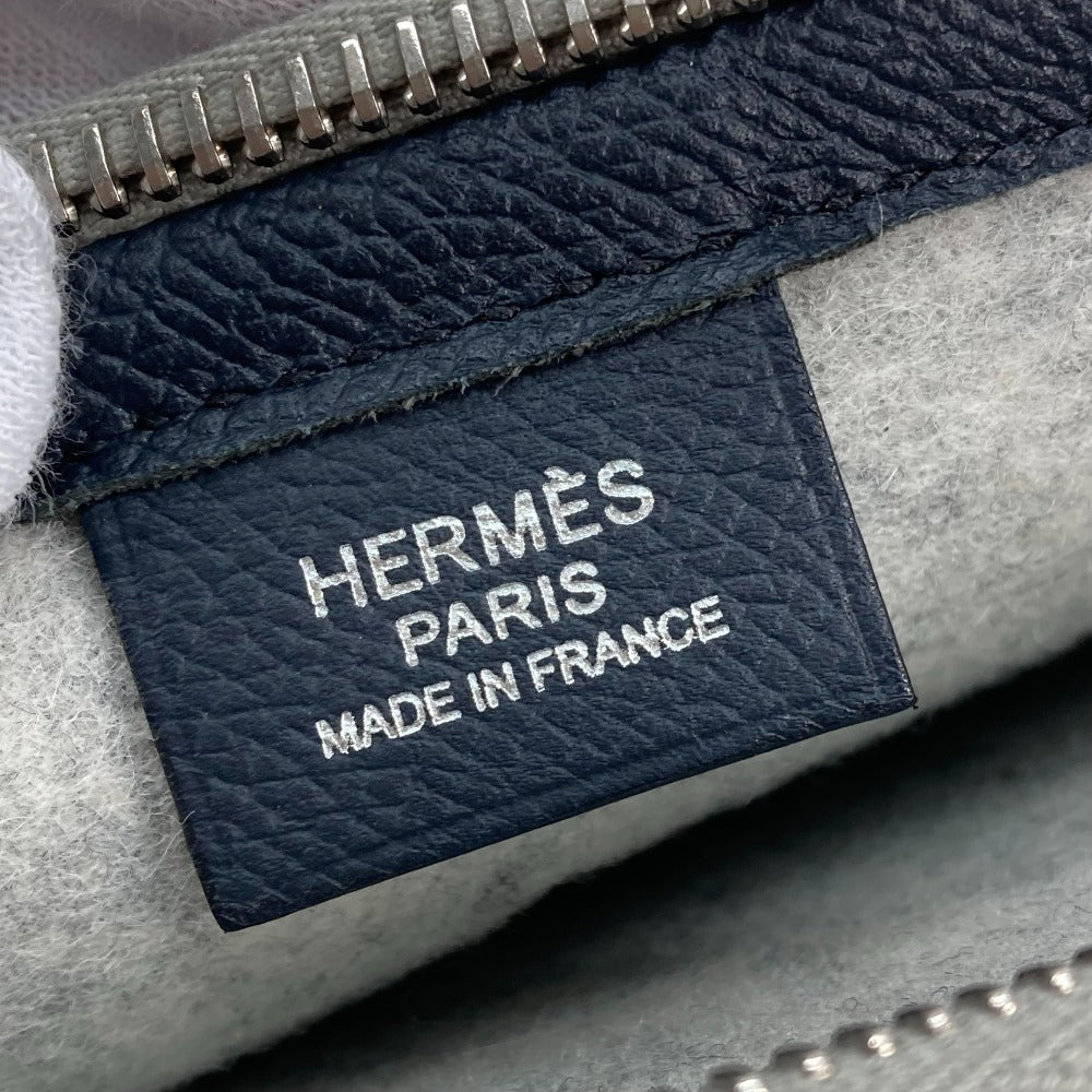 HERMES Clutch bag Felt / Epsom Gray x yellow Pouch To Doo 29 mens Used