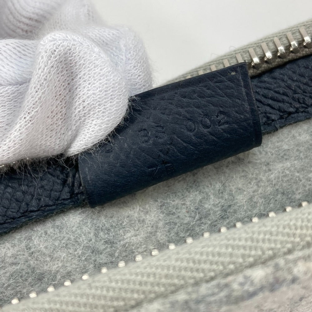 HERMES Clutch bag Felt / Epsom Gray x yellow Pouch To Doo 29 mens Used