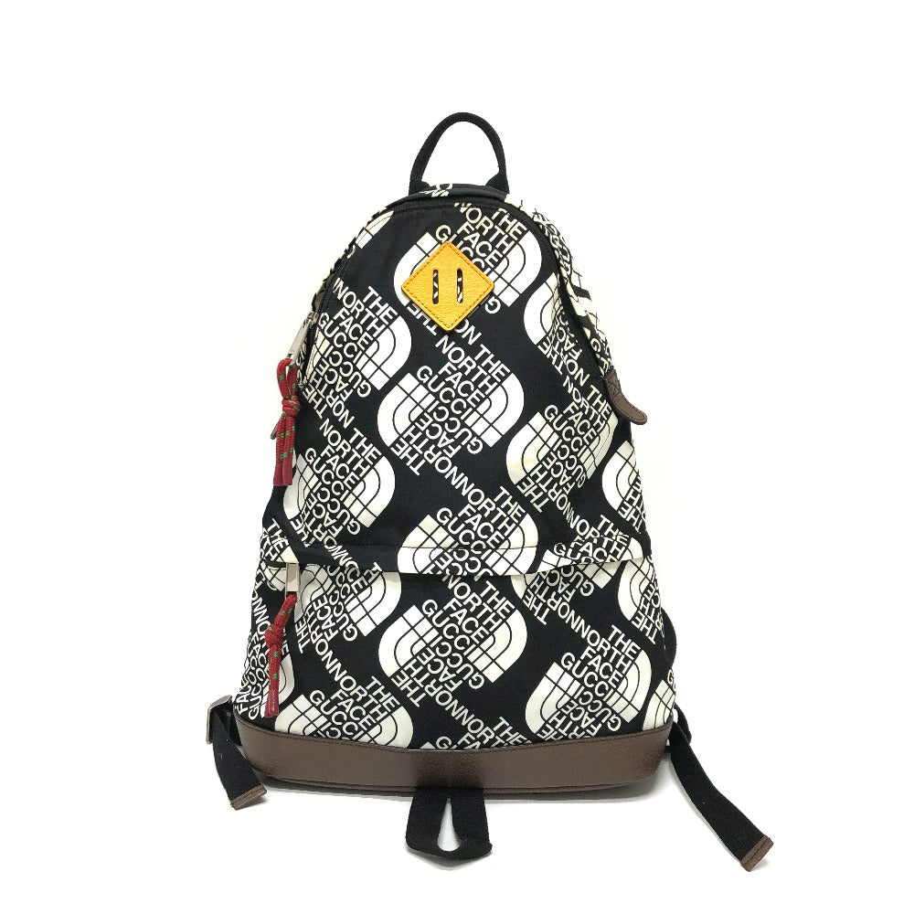 GUCCI Backpack 650288 Nylon / leather Black x white GUCCIxTHE NORTH FACE collaboration mens Used