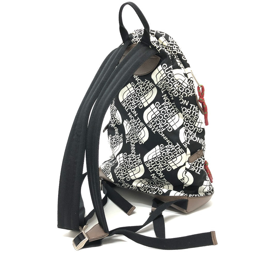 GUCCI Backpack 650288 Nylon / leather Black x white GUCCIxTHE NORTH FACE collaboration mens Used