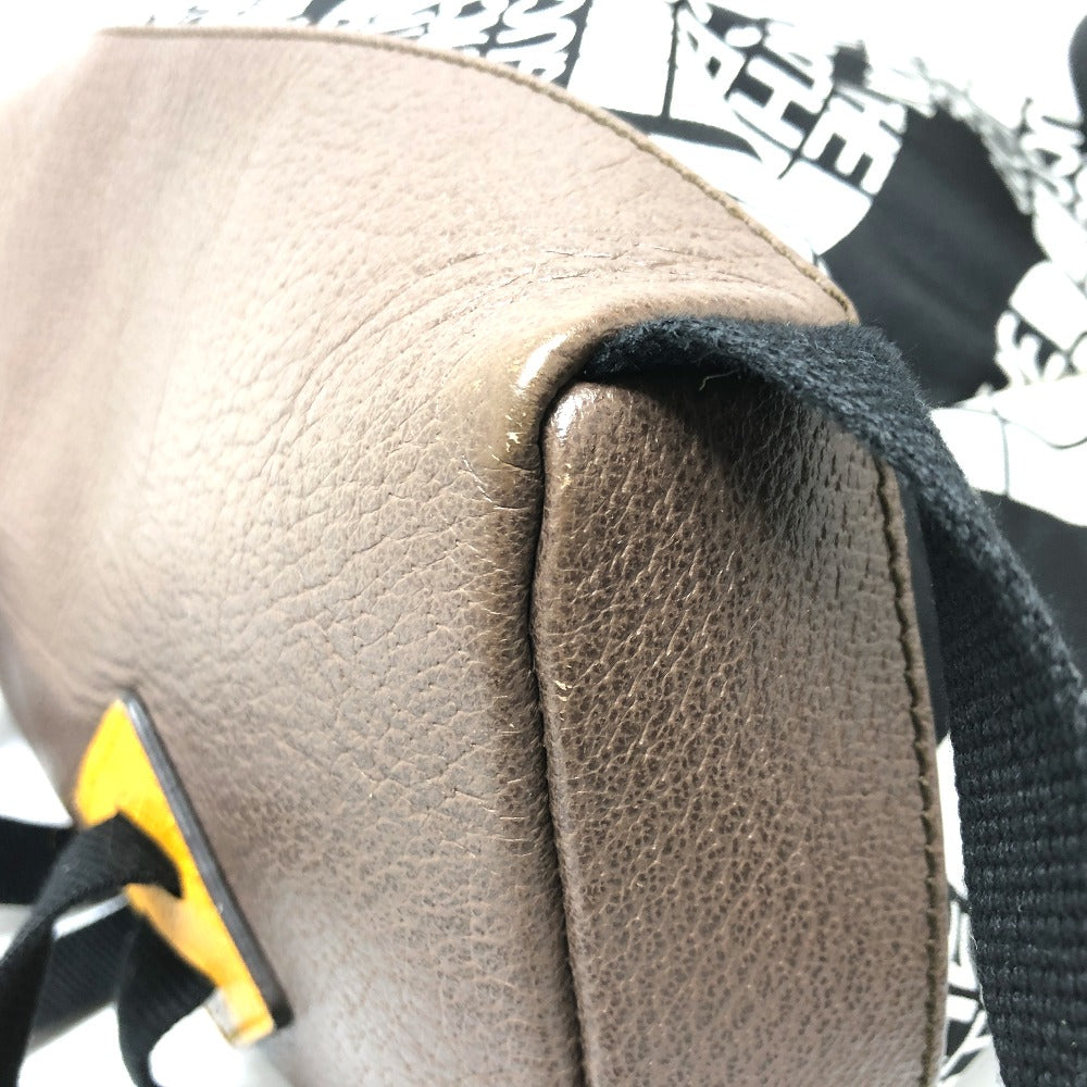 GUCCI Backpack 650288 Nylon / leather Black x white GUCCIxTHE NORTH FACE collaboration mens Used