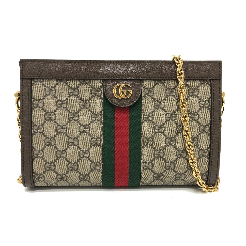 GUCCI Shoulder Bag 503877 GG Supreme Canvas Brown Ophidia GG Small Women Used
