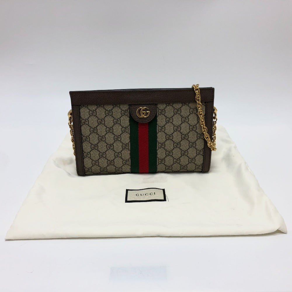 GUCCI Shoulder Bag 503877 GG Supreme Canvas Brown Ophidia GG Small Women Used