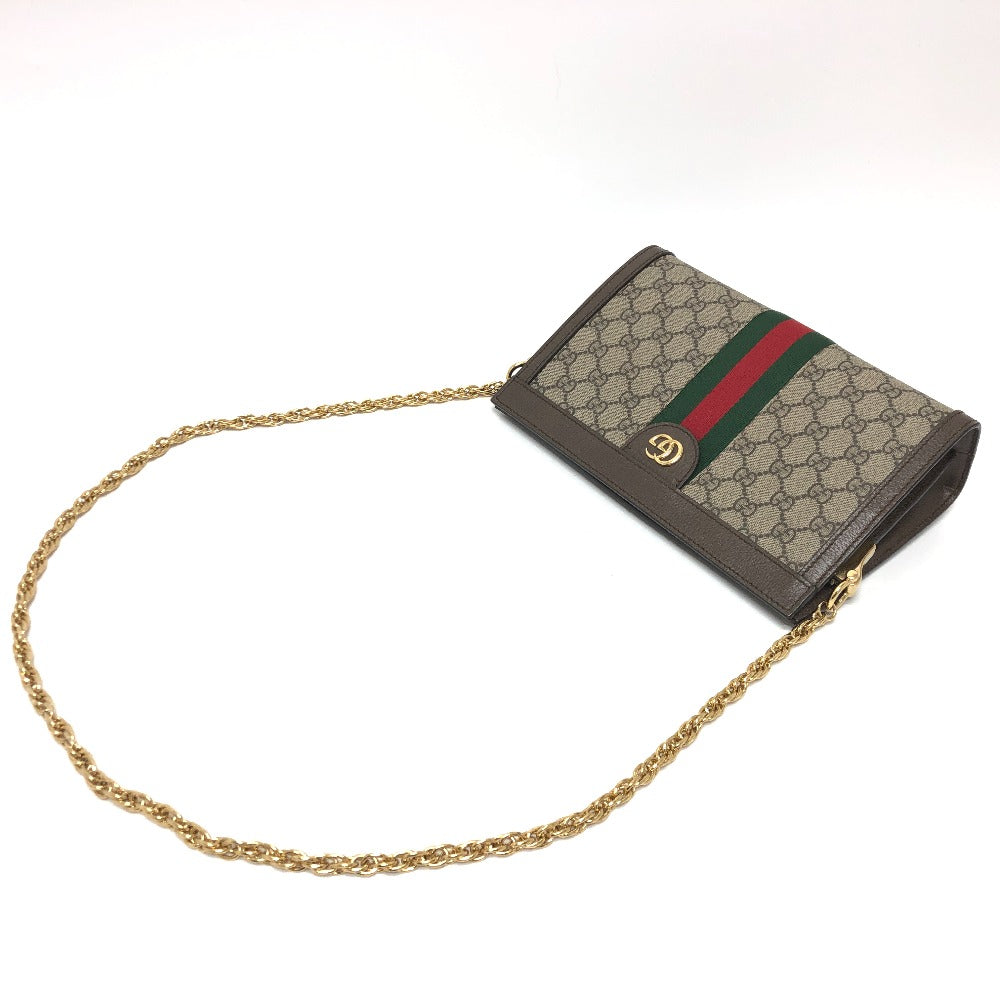 GUCCI Shoulder Bag 503877 GG Supreme Canvas Brown Ophidia GG Small Women Used