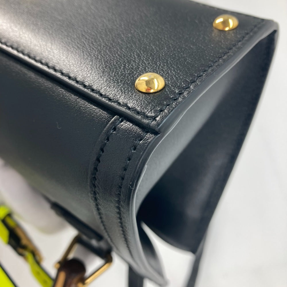 GUCCI Tote Bag 655661 leather black Neon color strap included Diana Mini Bamboo Women Used