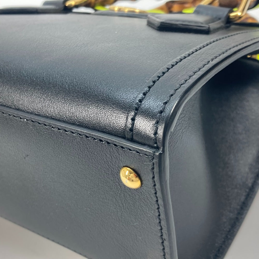 GUCCI Tote Bag 655661 leather black Neon color strap included Diana Mini Bamboo Women Used