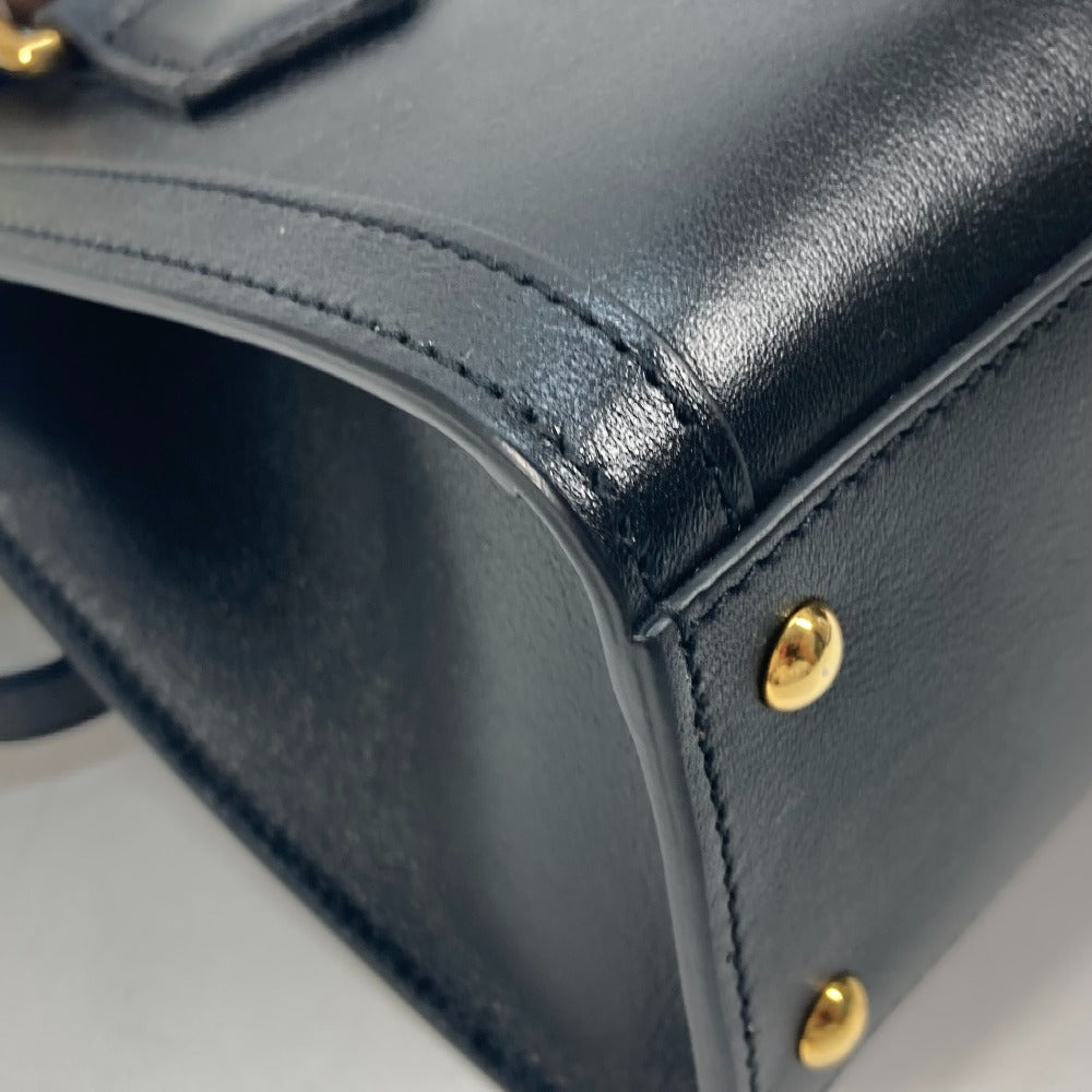 GUCCI Tote Bag 655661 leather black Neon color strap included Diana Mini Bamboo Women Used