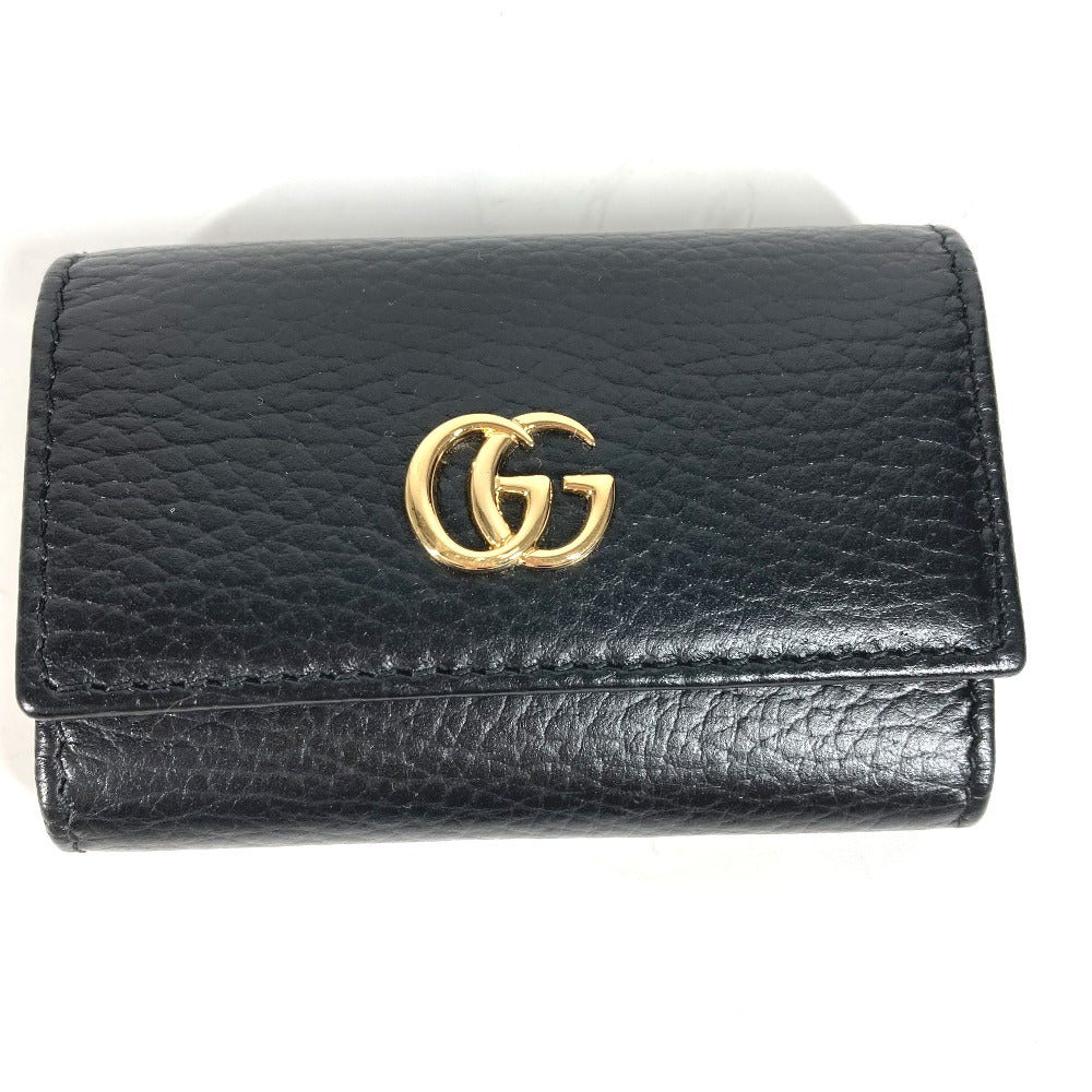 GUCCI Key case Key holder  456118 leather black key GG Marmont Women Used
