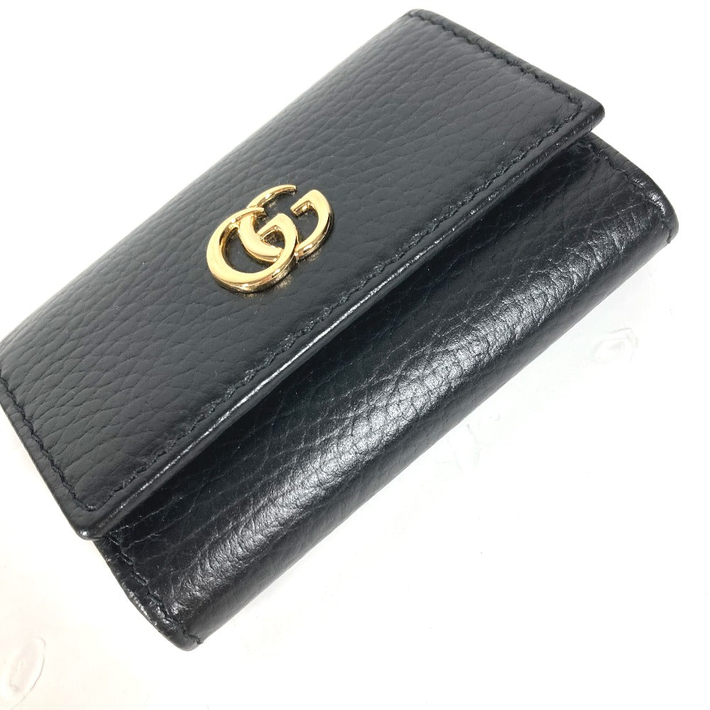 GUCCI Key case Key holder  456118 leather black key GG Marmont Women Used