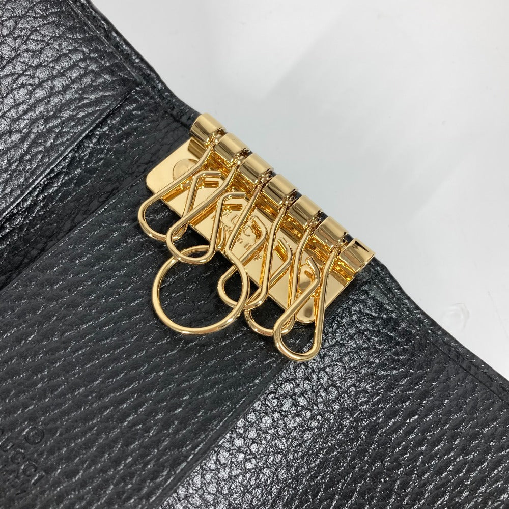 GUCCI Key case Key holder  456118 leather black key GG Marmont Women Used
