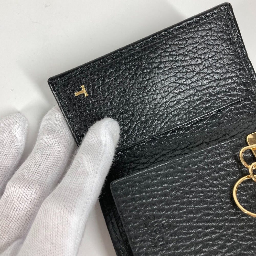 GUCCI Key case Key holder  456118 leather black key GG Marmont Women Used
