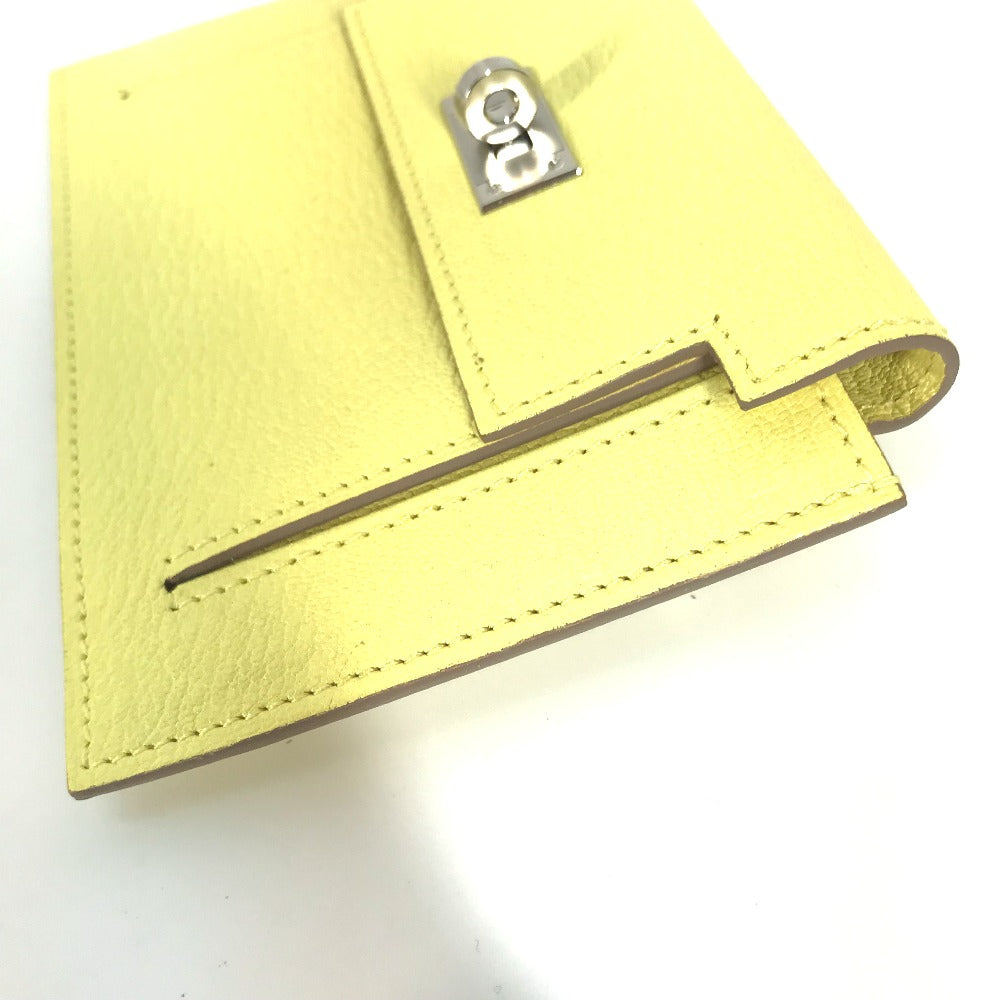 HERMES Coin case Shave yellow Coin Pocket Kelly pocket compact