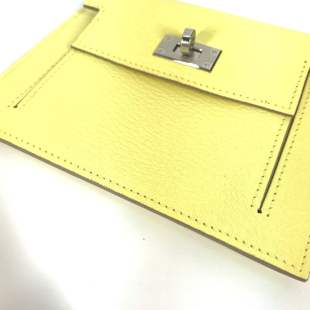 HERMES Coin case Shave yellow Coin Pocket Kelly pocket compact