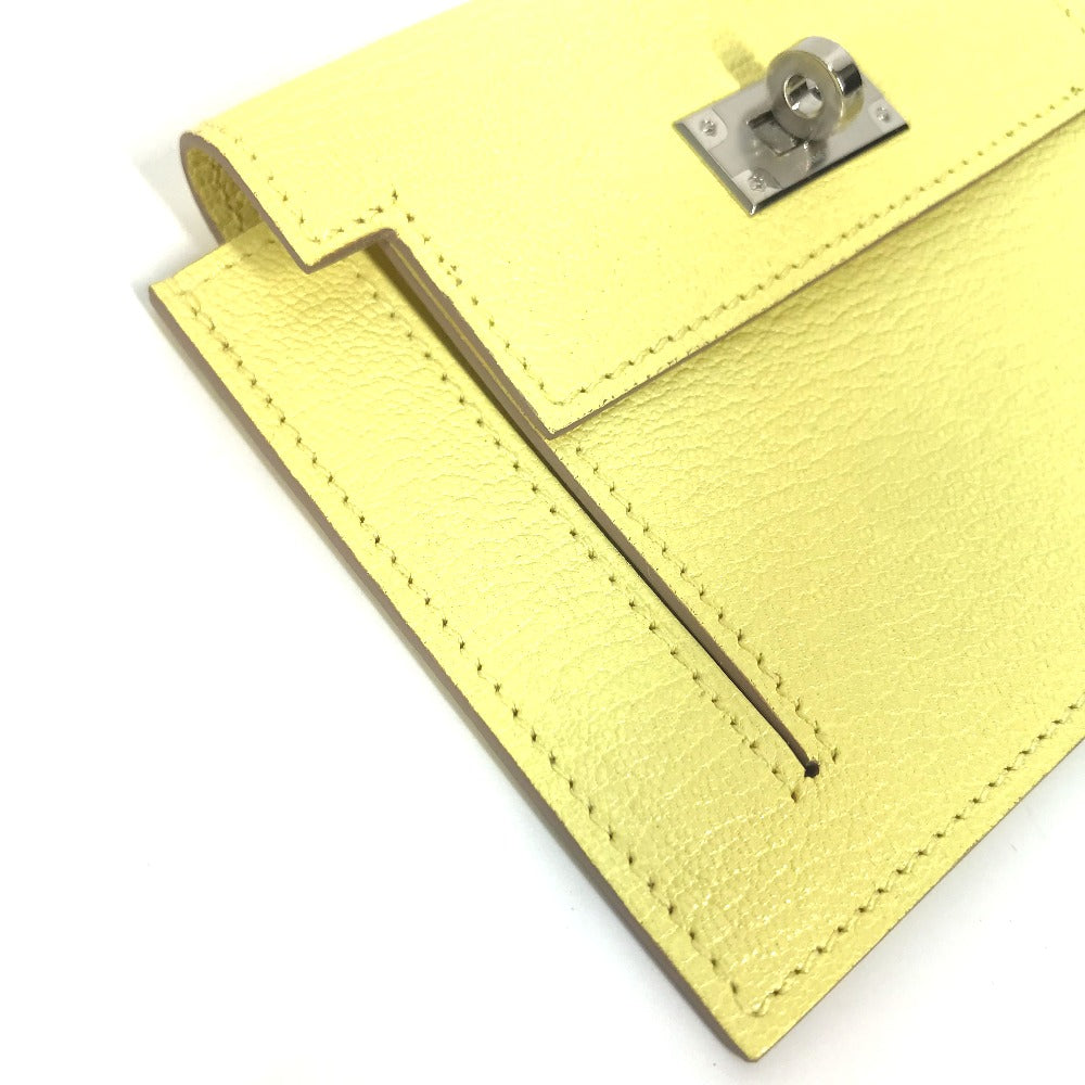 HERMES Coin case Shave yellow Coin Pocket Kelly pocket compact