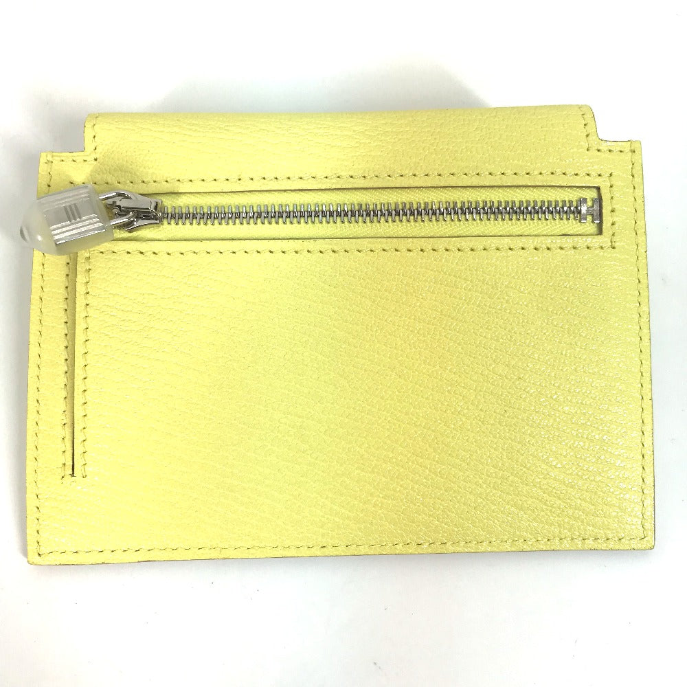 HERMES Coin case Shave yellow Coin Pocket Kelly pocket compact