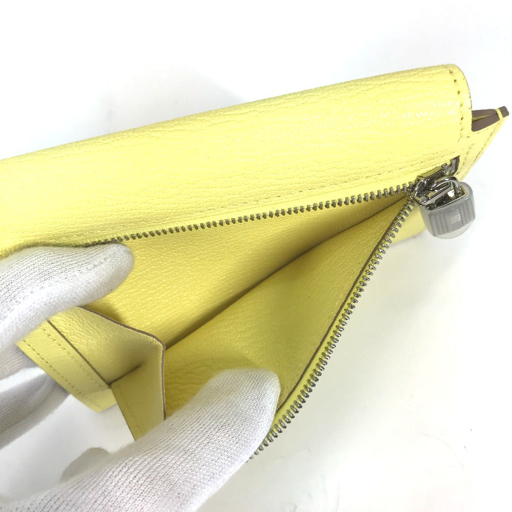 HERMES Coin case Shave yellow Coin Pocket Kelly pocket compact