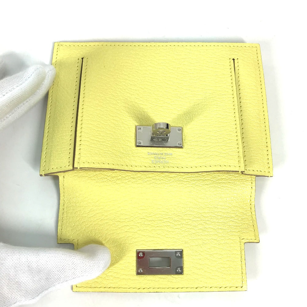 HERMES Coin case Shave yellow Coin Pocket Kelly pocket compact