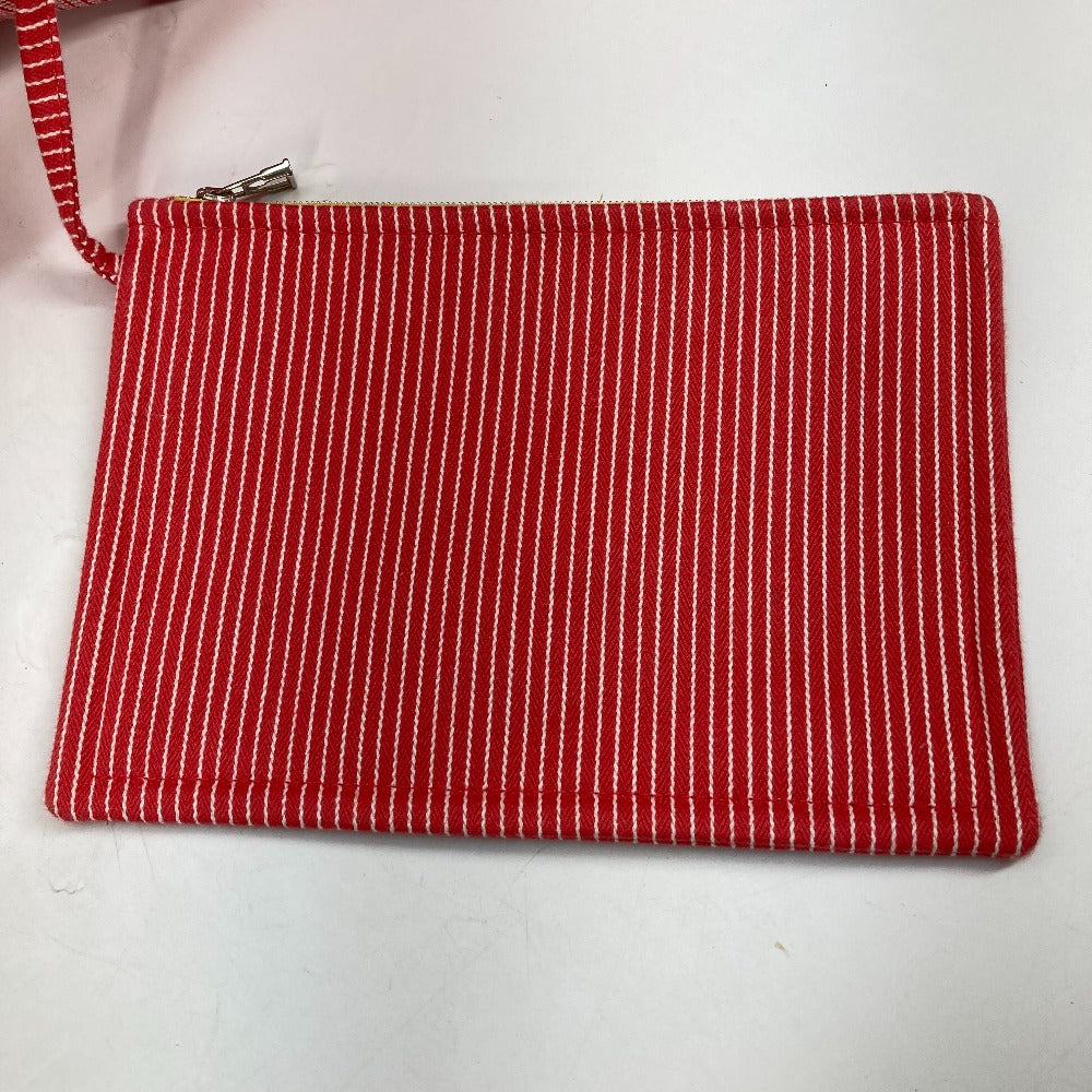 HERMES Tote Bag canvas Red Mothers bag Caval Horse Cheval Stripes Kids Used