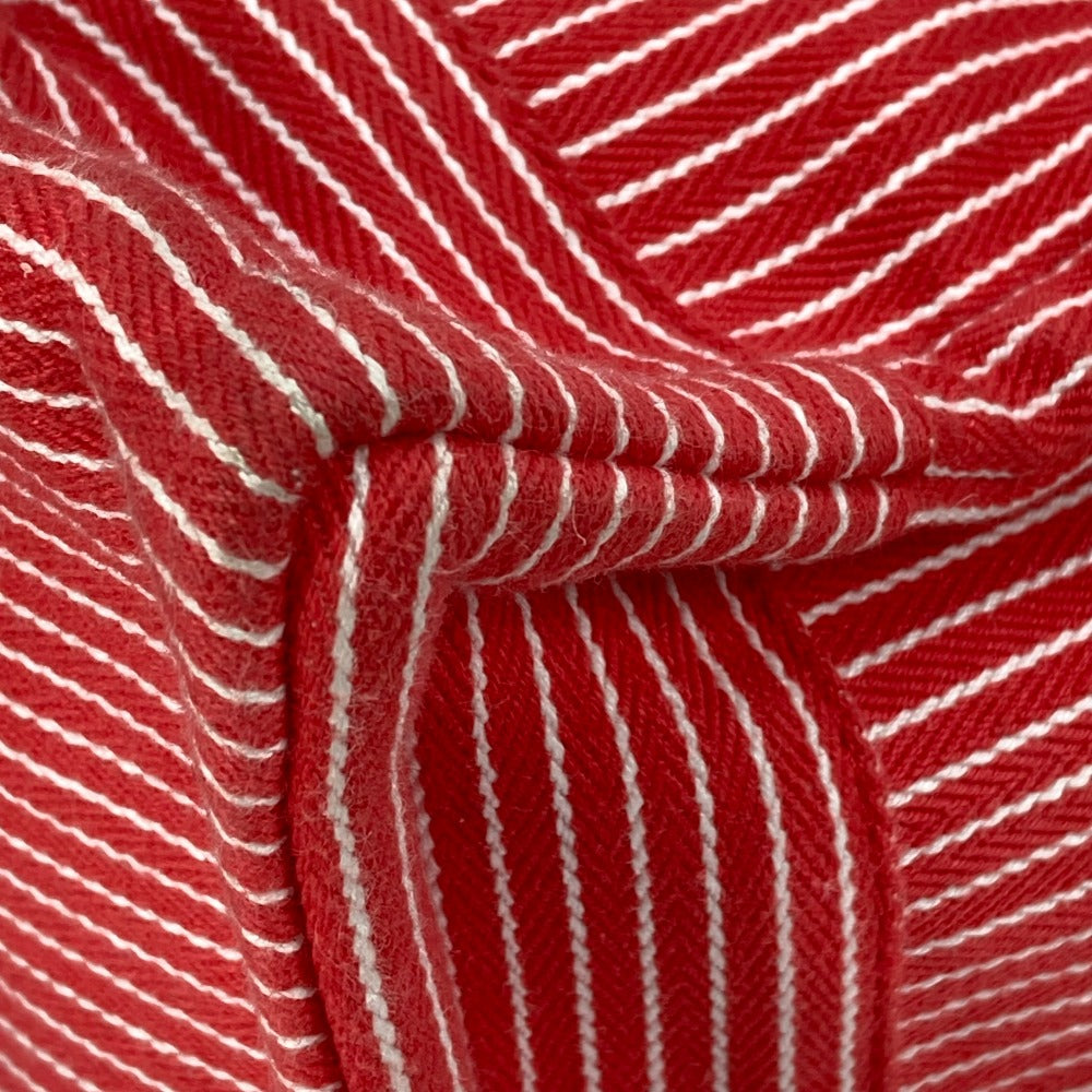 HERMES Tote Bag canvas Red Mothers bag Caval Horse Cheval Stripes Kids Used