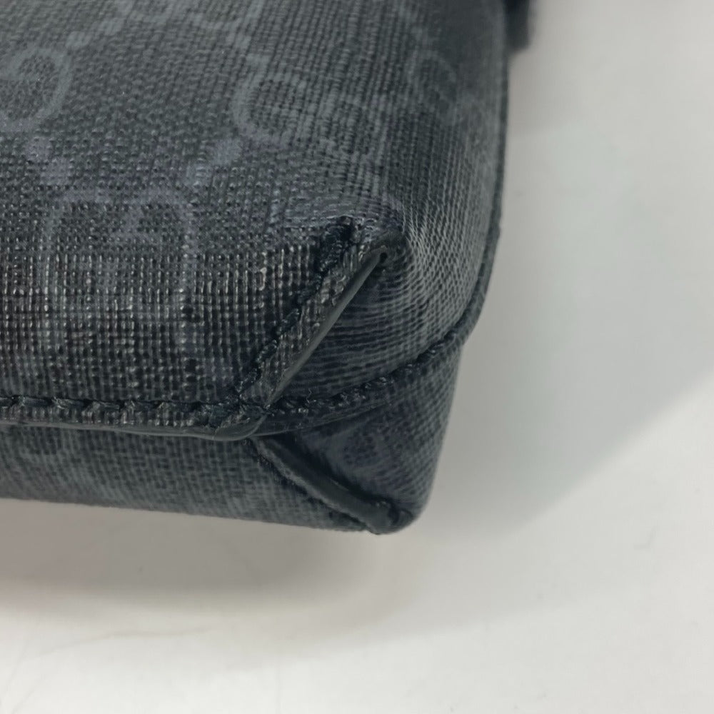 GUCCI Shoulder Bag 723306 PVC / Leather black 2WAY clutch bag pouch GG Supreme Interlocking G mens Used