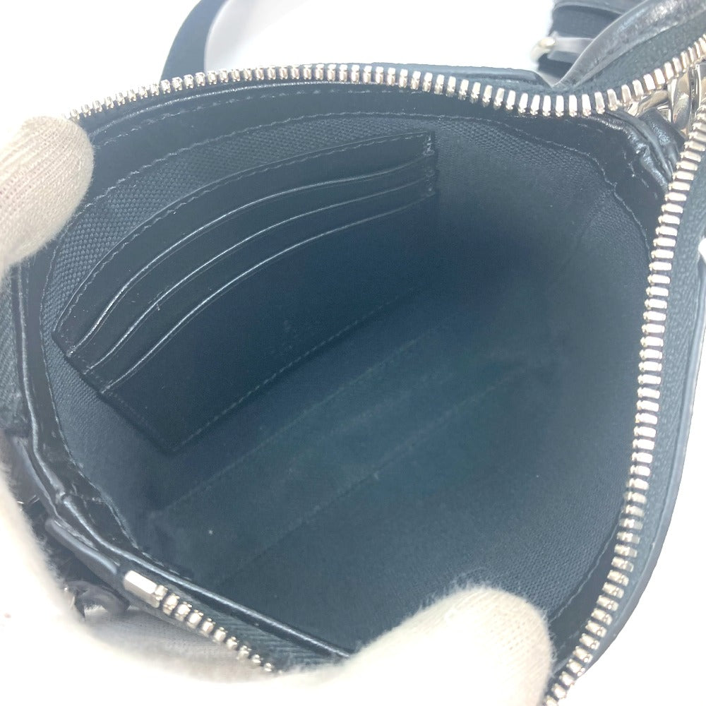 GUCCI Shoulder Bag 723306 PVC / Leather black 2WAY clutch bag pouch GG Supreme Interlocking G mens Used