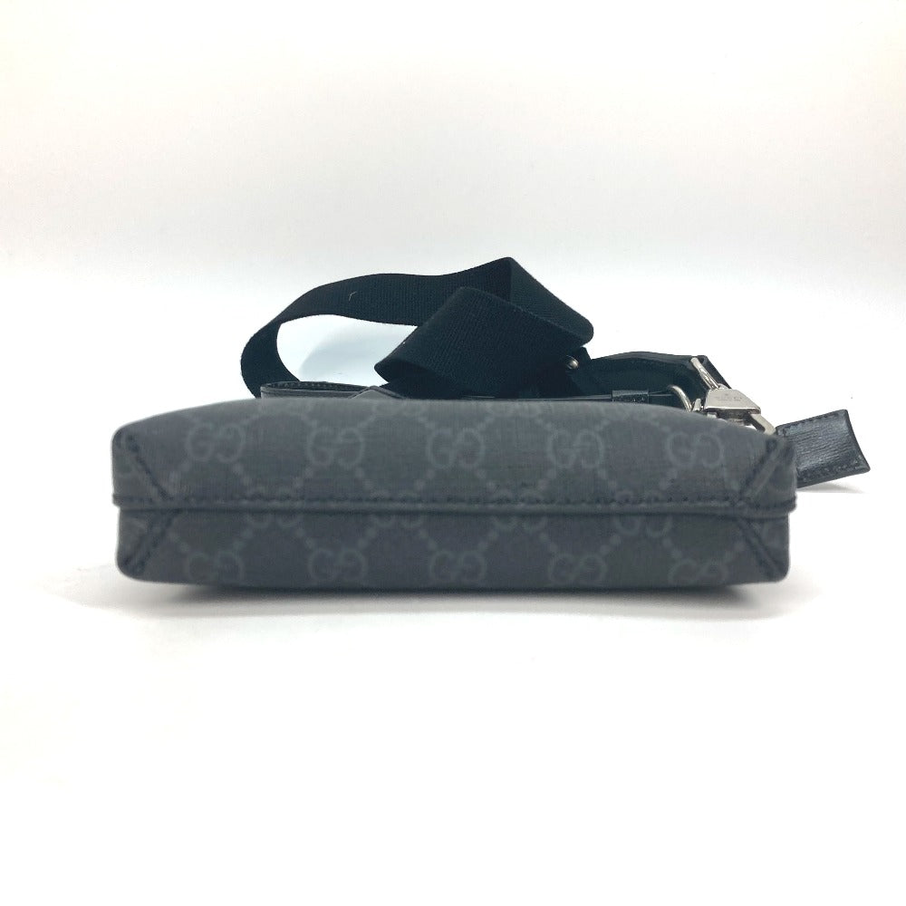 GUCCI Shoulder Bag 723306 PVC / Leather black 2WAY clutch bag pouch GG Supreme Interlocking G mens Used