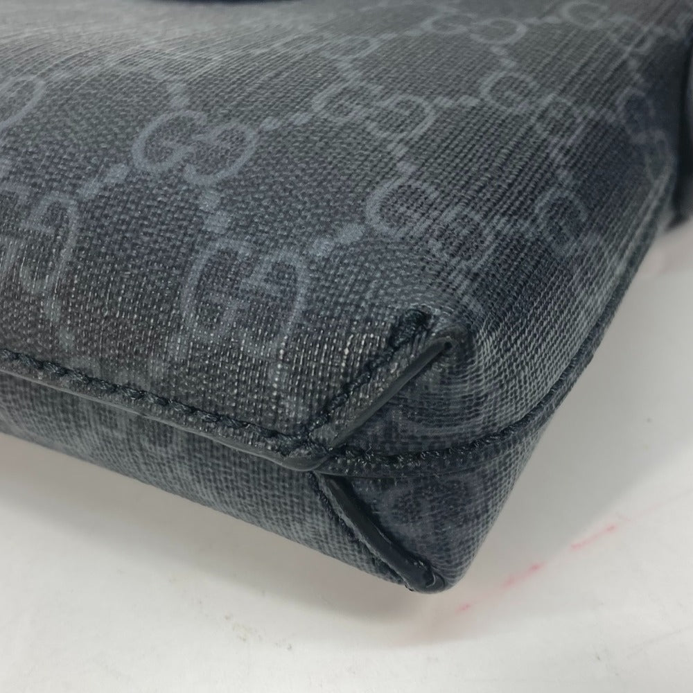 GUCCI Shoulder Bag 723306 PVC / Leather black 2WAY clutch bag pouch GG Supreme Interlocking G mens Used