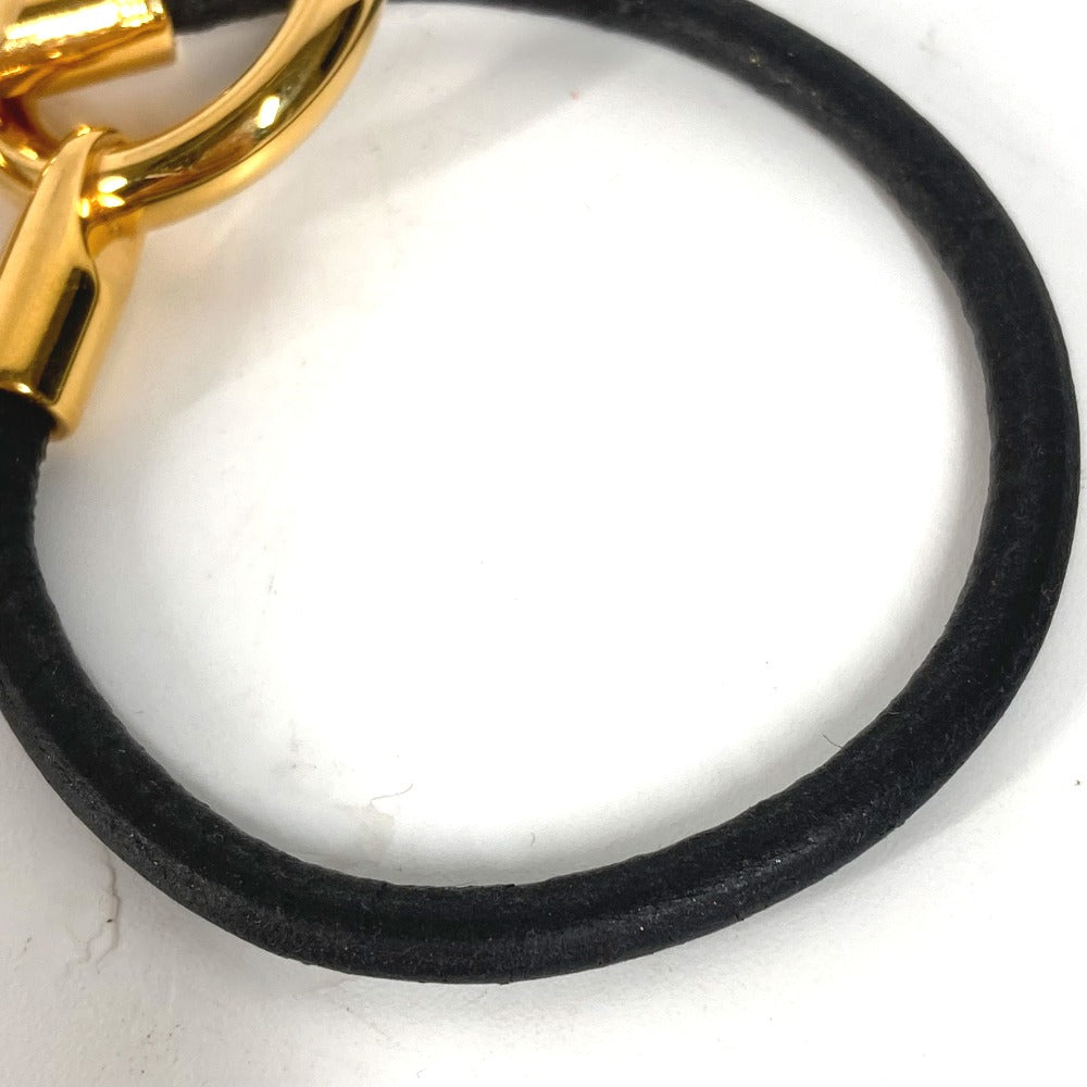 HERMES bracelet leather black Grenan