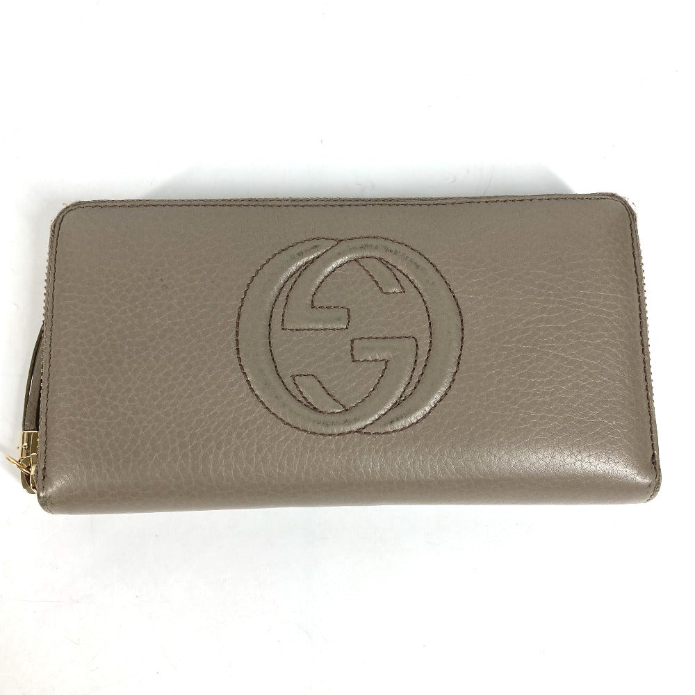 GUCCI Long Wallet Purse 282413  leather beige Long wallet with tassel GG Soho