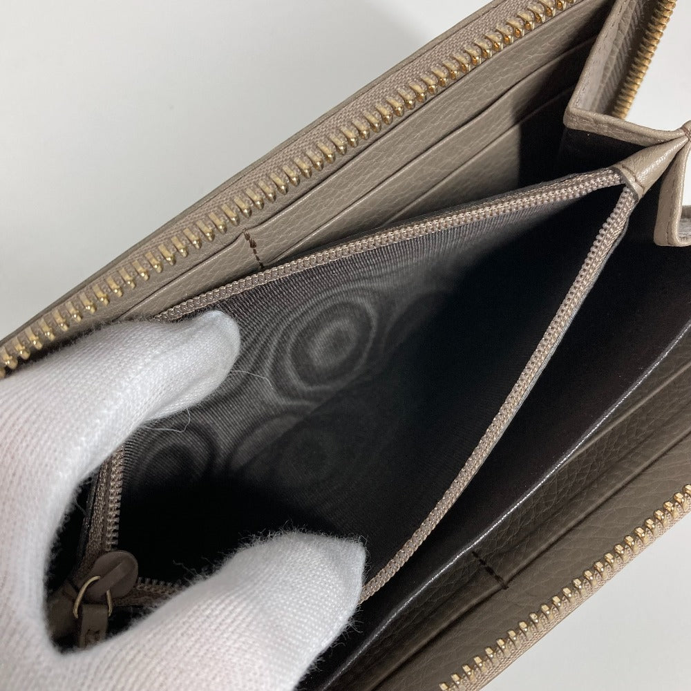 GUCCI Long Wallet Purse 282413  leather beige Long wallet with tassel GG Soho