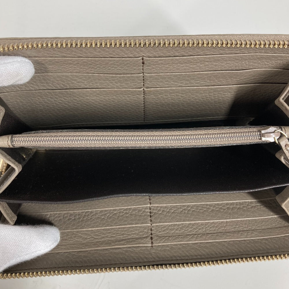 GUCCI Long Wallet Purse 282413  leather beige Long wallet with tassel GG Soho