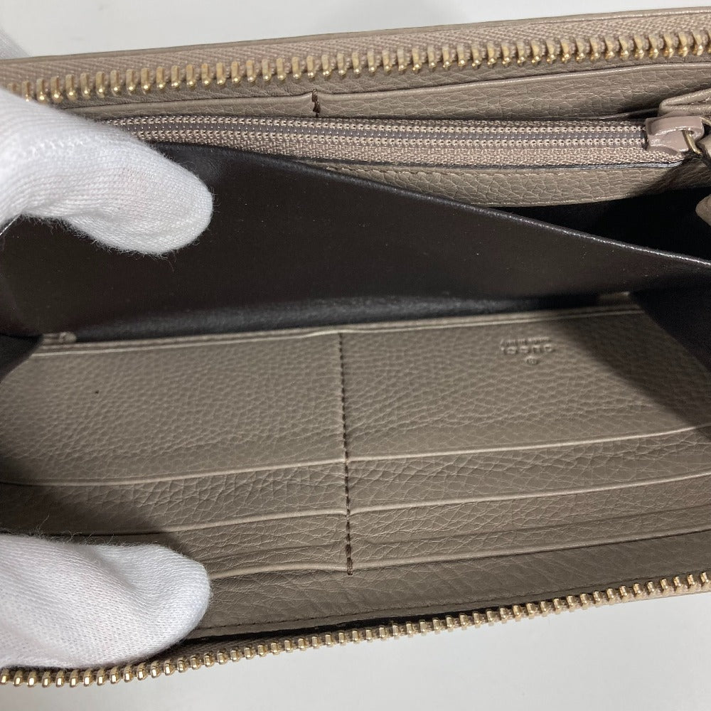 GUCCI Long Wallet Purse 282413  leather beige Long wallet with tassel GG Soho