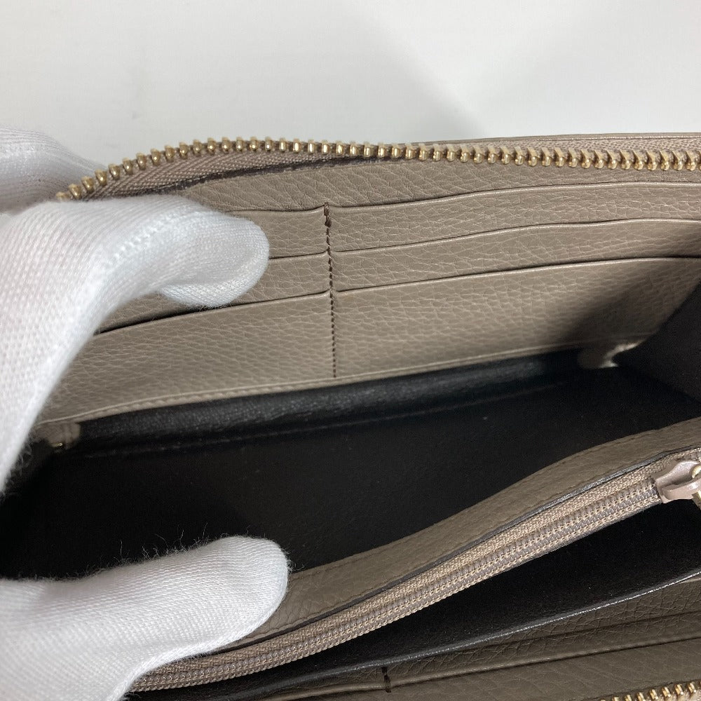 GUCCI Long Wallet Purse 282413  leather beige Long wallet with tassel GG Soho