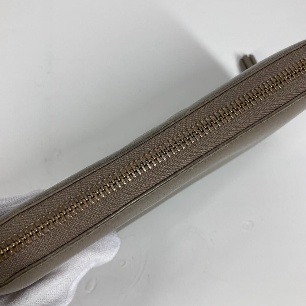 GUCCI Long Wallet Purse 282413  leather beige Long wallet with tassel GG Soho