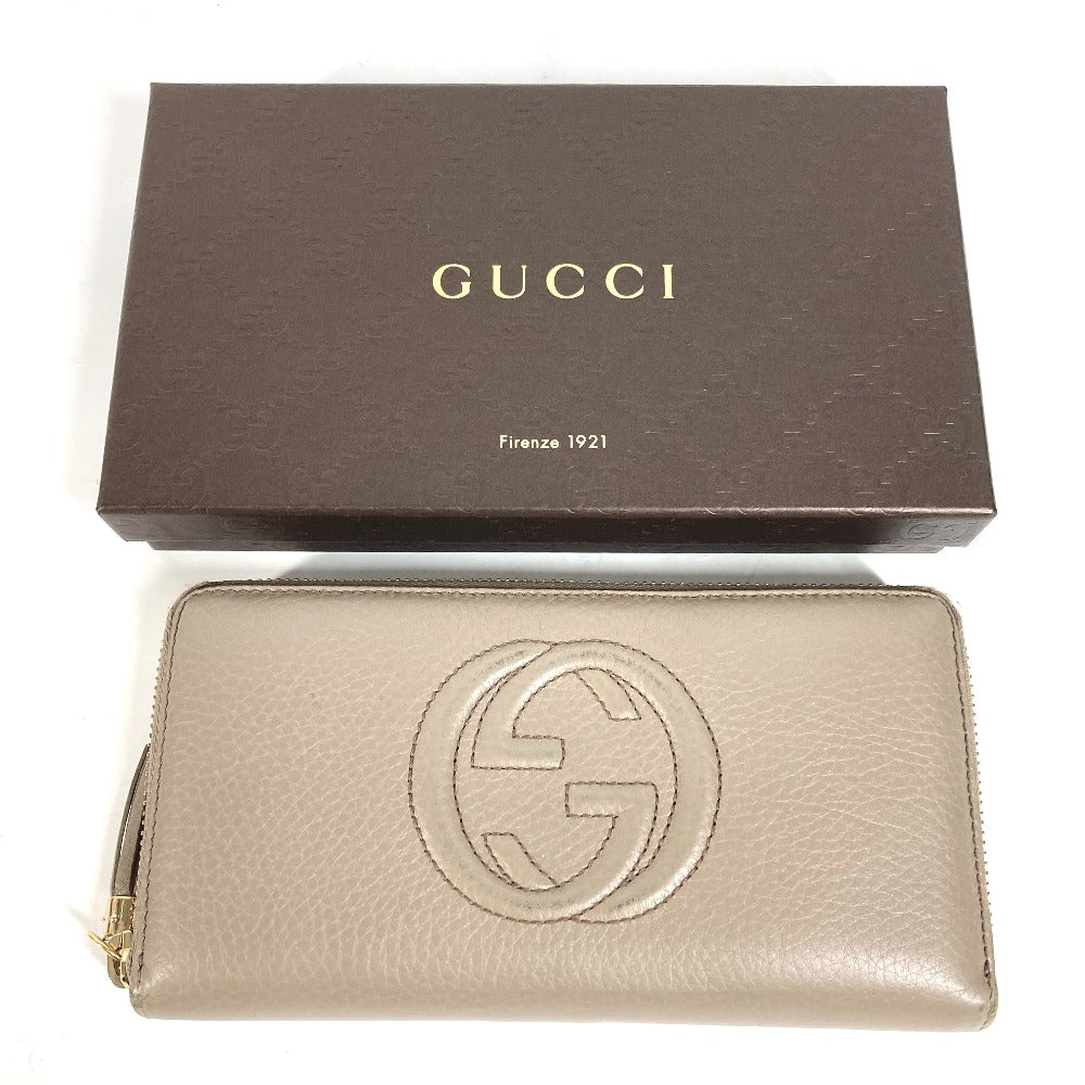 GUCCI Long Wallet Purse 282413  leather beige Long wallet with tassel GG Soho