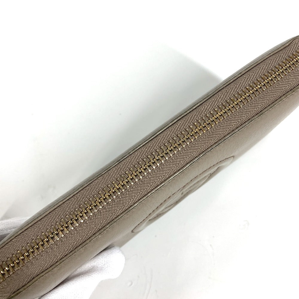 GUCCI Long Wallet Purse 282413  leather beige Long wallet with tassel GG Soho