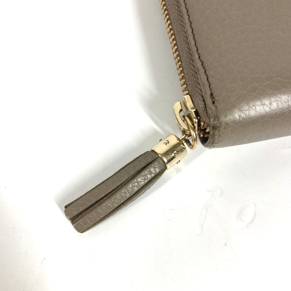 GUCCI Long Wallet Purse 282413  leather beige Long wallet with tassel GG Soho