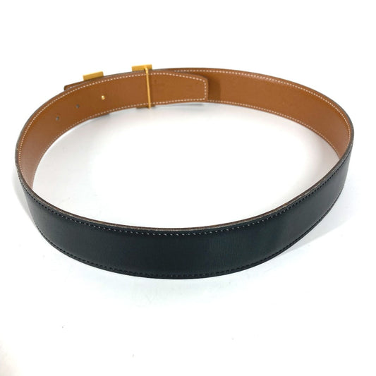 HERMES belt Calf leather Black x Leather H belt Constance Women 65 Used