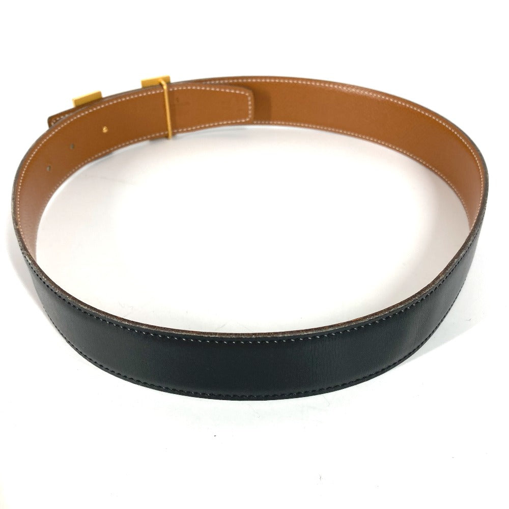 HERMES belt Calf leather Black x Leather H belt Constance Women 65 Used
