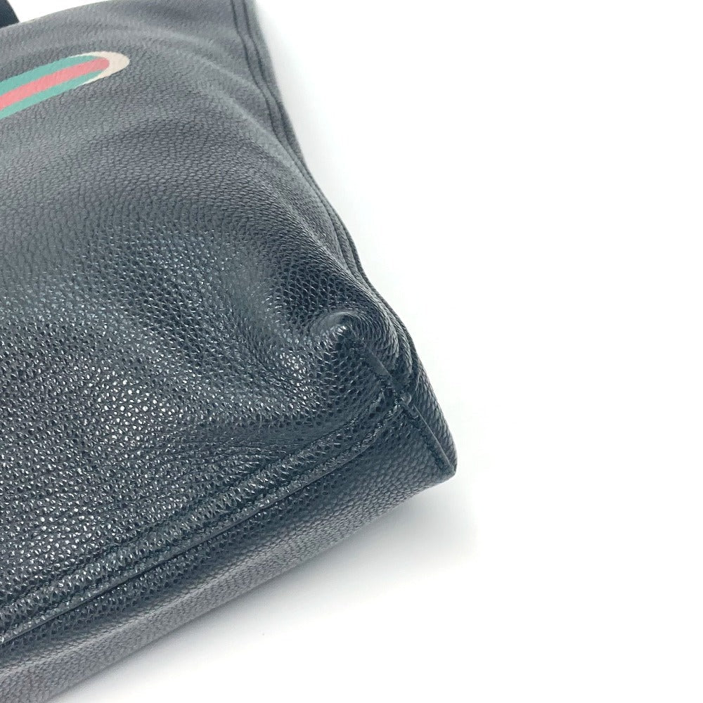 GUCCI Tote Bag 572768 leather black Sherry line Logo print unisex(Unisex) Used