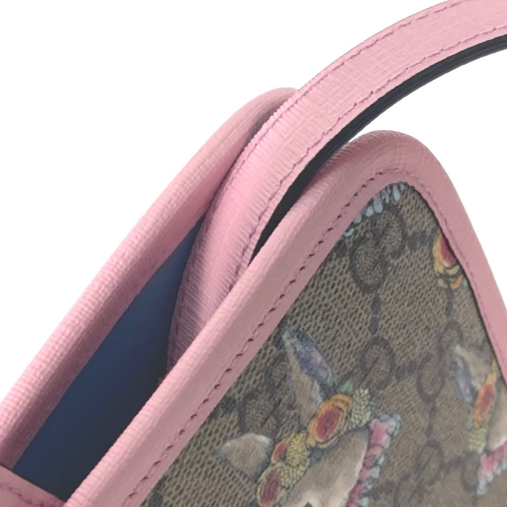 GUCCI Tote Bag 630542 GG canvas Beige x pink Children's Rabbit Yuko Higuchi