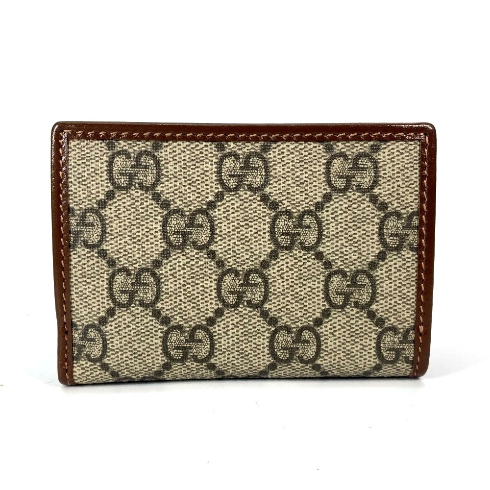 GUCCI Trifold wallet 644462 GG Supreme Canvas beige GG Supreme Horsebit Women Used
