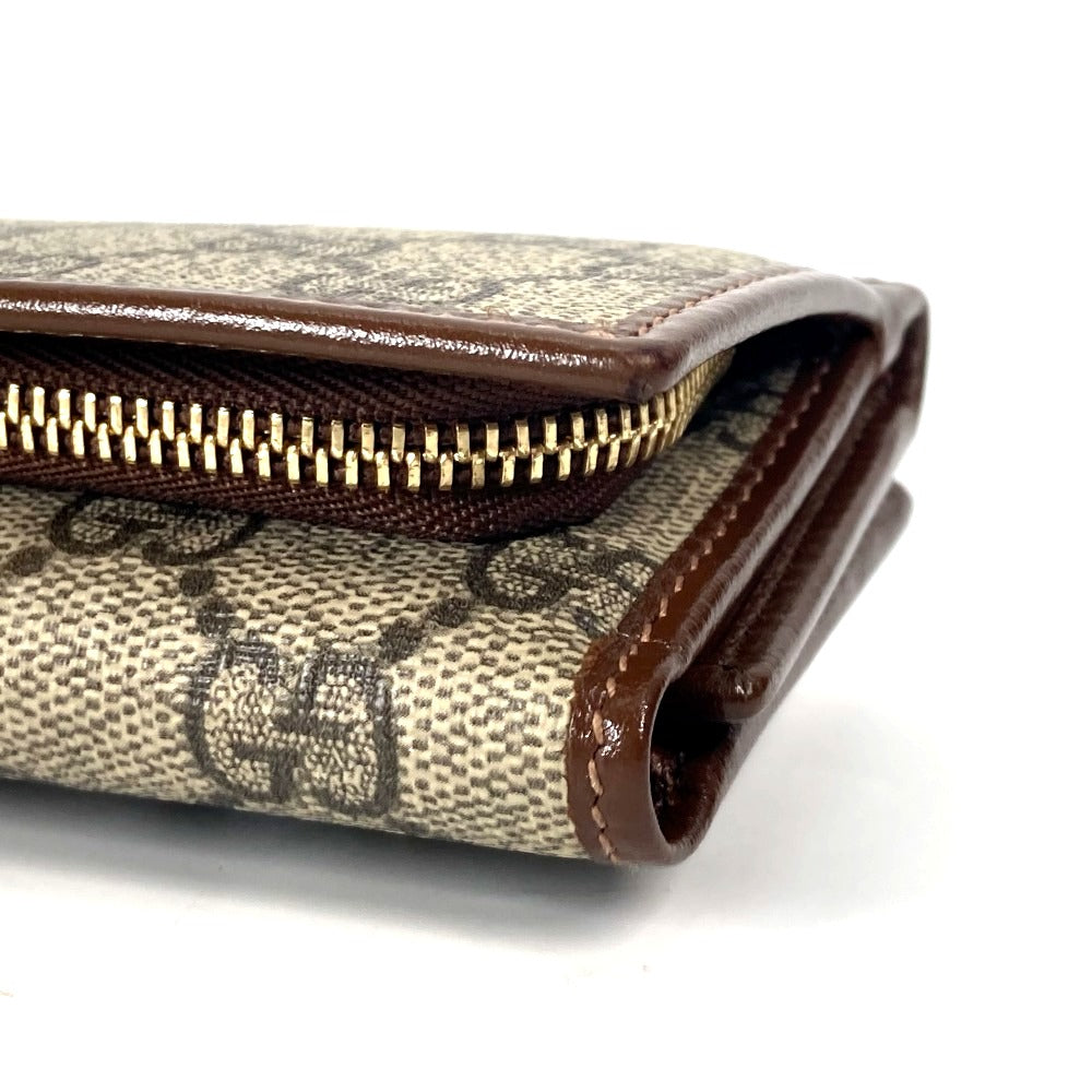 GUCCI Trifold wallet 644462 GG Supreme Canvas beige GG Supreme Horsebit Women Used