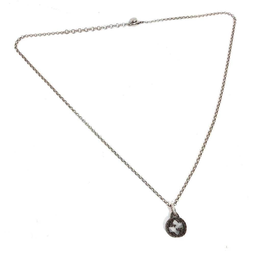 GUCCI Necklace SV925 Silver Arabesque Interlocking G Women Used