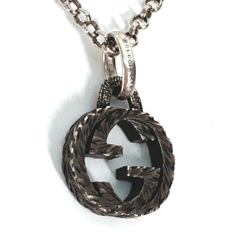 GUCCI Necklace SV925 Silver Arabesque Interlocking G Women Used