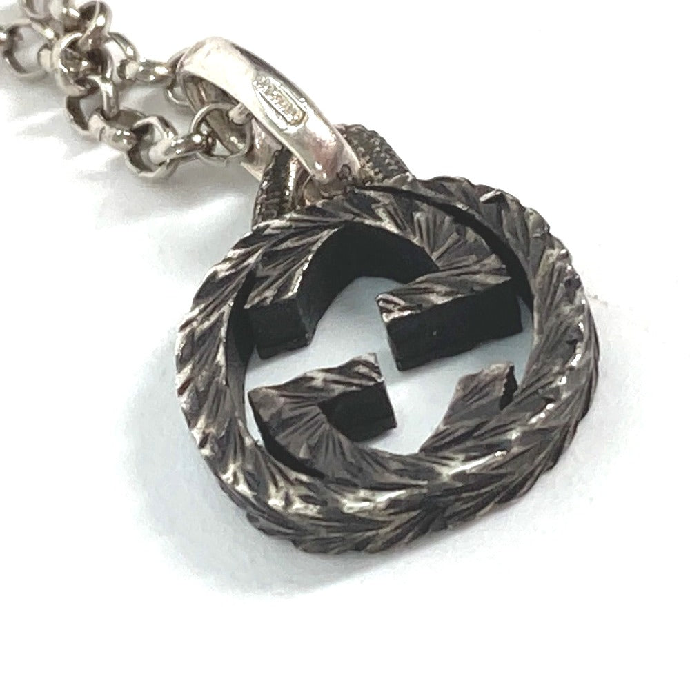 GUCCI Necklace SV925 Silver Arabesque Interlocking G Women Used