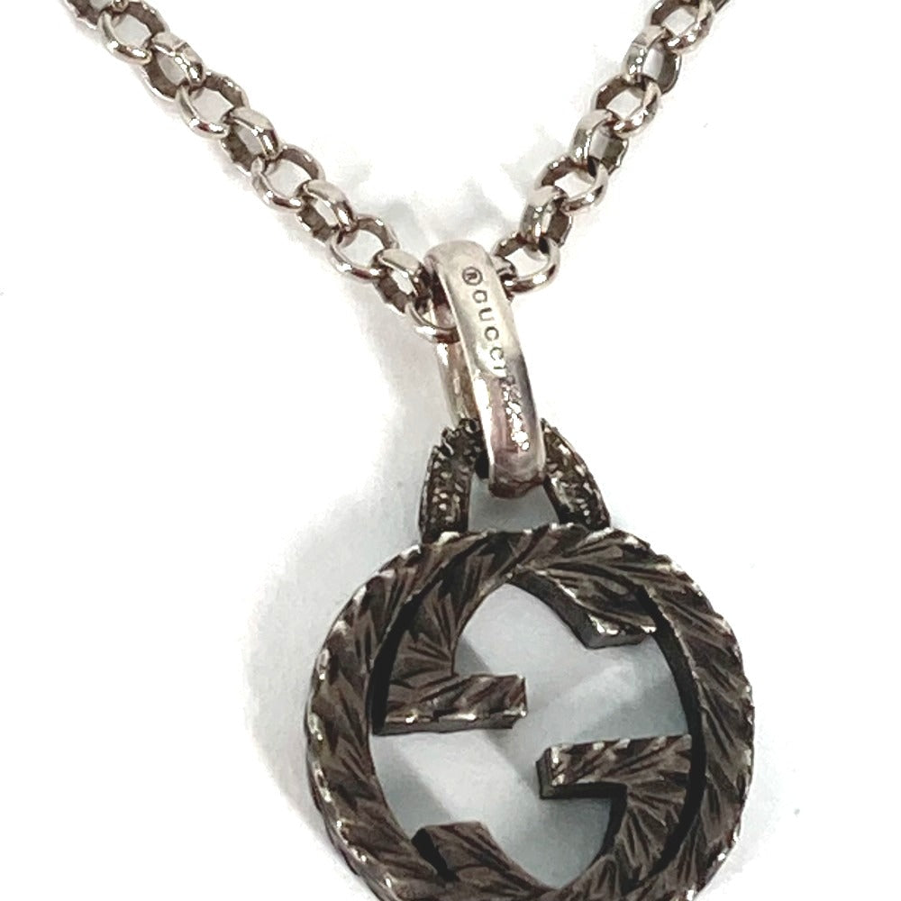 GUCCI Necklace SV925 Silver Arabesque Interlocking G Women Used