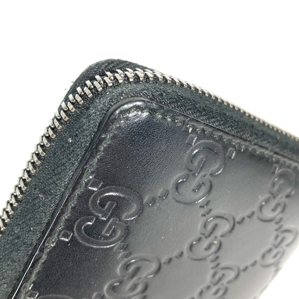GUCCI Long Wallet Purse 307987 Sima leather black Guccisima GG Long wallet Women Used