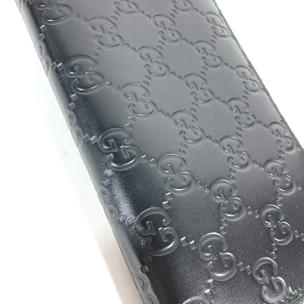 GUCCI Long Wallet Purse 307987 Sima leather black Guccisima GG Long wallet Women Used
