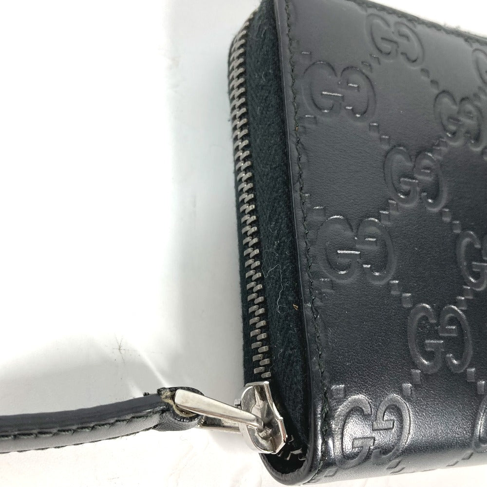 GUCCI Long Wallet Purse 307987 Sima leather black Guccisima GG Long wallet Women Used